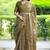 Mirchi fashion women's green paisley zari border cotton silk,silk blend saree with unstitched blouse piece