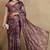 Mirchi fashion women's magenta floral printed chiffon saree with unstitched blouse piece