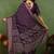 Mirchi fashion women's wine kalamkari floral print cotton silk,silk blend saree with unstitched blouse piece