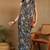 Mirchi fashion women's taupe floral printed chiffon saree with unstitched blouse piece