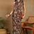 Mirchi fashion women's brown floral printed chiffon saree with unstitched blouse piece