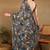 Mirchi fashion women's taupe floral printed chiffon saree with unstitched blouse piece