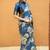Mirchi fashion women's blue floral printed cotton silk,silk blend saree with unstitched blouse piece