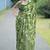 Mirchi fashion women's green floral printed chiffon saree with unstitched blouse piece