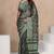 Mirchi fashion women's black floral printed chiffon saree with unstitched blouse piece