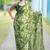 Mirchi fashion women's green floral printed chiffon saree with unstitched blouse piece