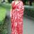 Mirchi fashion women's coral red floral printed chiffon saree with unstitched blouse piece