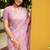 Mirchi fashion women's lavender floral printed cotton blend saree with unstitched blouse piece