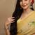 Mirchi fashion women's yellow floral printed cotton blend saree with unstitched blouse piece