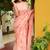 Mirchi fashion women's orange floral printed cotton blend saree with unstitched blouse piece