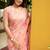 Mirchi fashion women's orange floral printed cotton blend saree with unstitched blouse piece