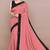Mirchi fashion women's peach pink woven work lace border lycra saree with unstitched blouse piece