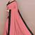 Mirchi fashion women's peach pink woven work lace border lycra saree with unstitched blouse piece
