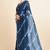 Mirchi fashion women's blue shibori gotta patti chiffon saree with unstitched blouse piece