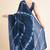 Mirchi fashion women's blue shibori gotta patti chiffon saree with unstitched blouse piece