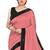 Mirchi fashion women's peach pink woven work lace border lycra saree with unstitched blouse piece