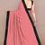 Mirchi fashion women's peach pink woven work lace border lycra saree with unstitched blouse piece