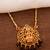 Golden chain Medium length (24") with  Laxmi pendant and onyx beads hangings  one gram gold No.1394