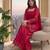 Women's ruby red embroidered palazzo suit set with dupatta