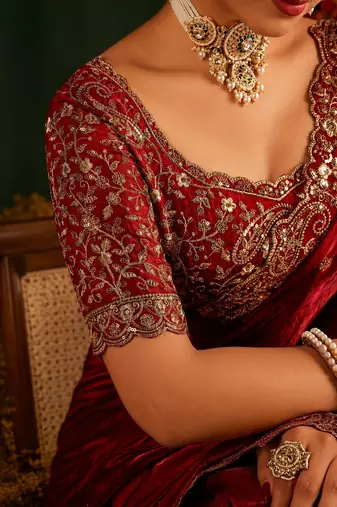 Women's satin silk saree with elegant lace border party wear designer saree