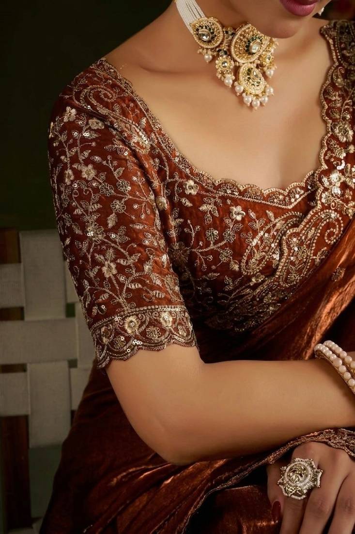 Women's satin silk saree with elegant lace border party wear designer saree
