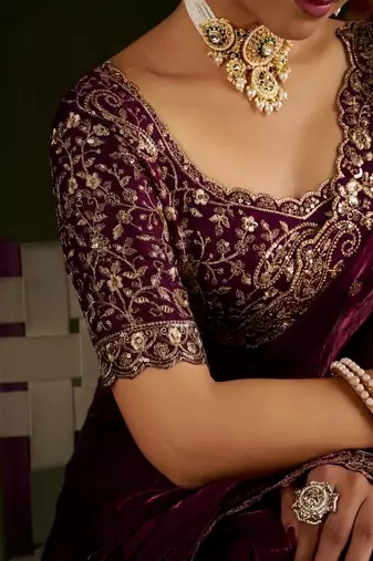 Women's satin silk saree with elegant lace border party wear designer saree
