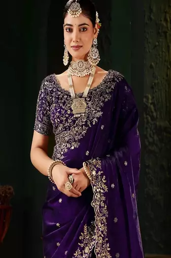 Women's satin silk saree with elegant lace border party wear designer saree