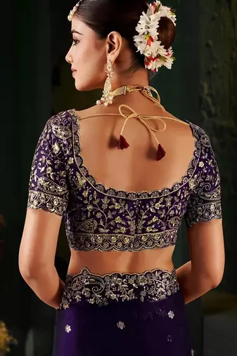 Women's satin silk saree with elegant lace border party wear designer saree