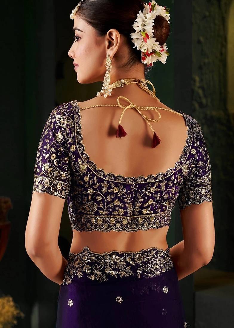 Women's satin silk saree with elegant lace border party wear designer saree