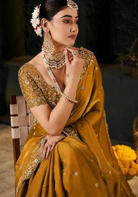 Women's satin silk saree with elegant lace border party wear designer saree 1