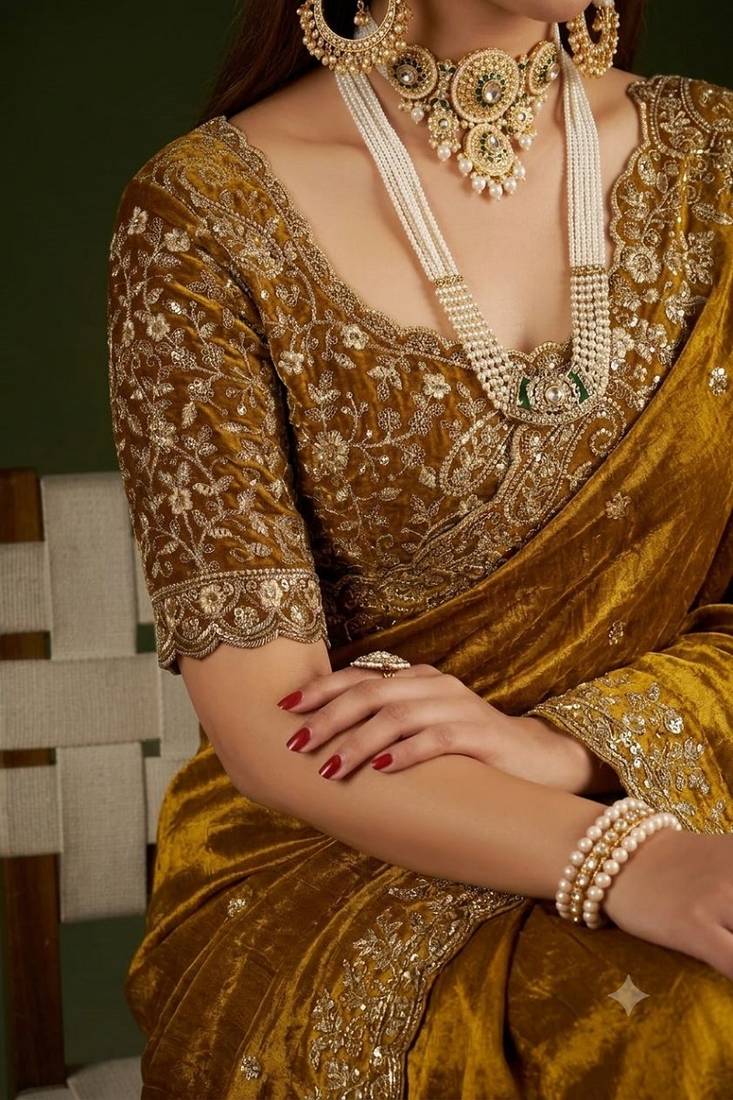 Women's satin silk saree with elegant lace border party wear designer saree