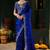 Women's satin silk saree with elegant lace border party wear designer saree