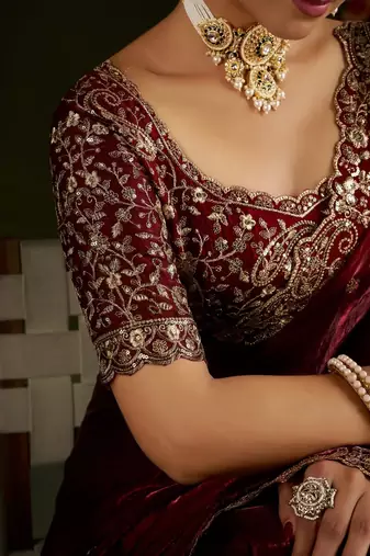 Women's satin silk saree with elegant lace border party wear designer saree
