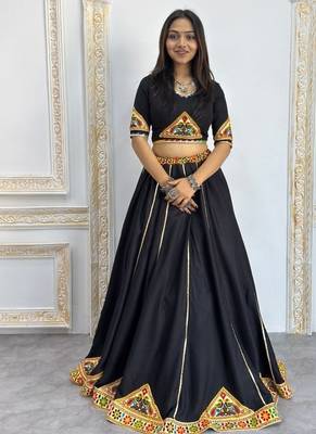 New Designer Patch Work Black Color Lehenga Choli With Dupatta Set For Women's 4
