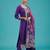 Trendmalls women's purple jaquard silk embroidery sequence work kurta pant with dupatta set