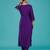 Trendmalls women's purple jaquard silk embroidery sequence work kurta pant with dupatta set