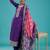 Trendmalls women's purple jaquard silk embroidery sequence work kurta pant with dupatta set