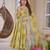 yellow  color printed kurta bottom with dupatta stitched