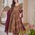 brown color printed kurta bottom with dupatta stitched