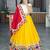 Yellow Gota patti Border Navratri Lehenga Choli Blouse & Dupatta-  Full stitched free size