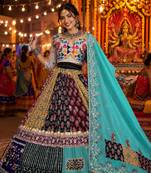 MulticolorNavratri Designer Muslin Cotton Lehenga Choli with Real Mirror Work & Dupatta