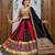 Multicolor Navratri Malai Silk Lehenga Choli with Real Mirror Work & Dupatta