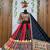 Multicolor Navratri Malai Silk Lehenga Choli with Real Mirror Work & Dupatta