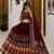 Maroon Navratri Muslin Cotton Lehenga Choli with Real Mirror Work & Dupatta
