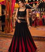 Black Navratri Cotton Kali Lehenga Choli with 8 Meter Flair