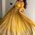  mustard yellow solid silk anarkali suit with dupatta