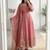 peach embroidered anarkali suit with dupatta