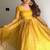  mustard yellow solid silk anarkali suit with dupatta