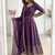 purple embroidered anarkali suit with dupatta
