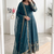 teal embroidered anarkali suit with dupatta